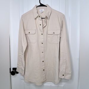 NWT JAPNA DENIM BEIGE JACKET BUTTON DOWN SIZE Medium